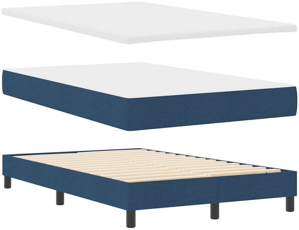 vidaXL Boxspringbett mit Kissen mit Kopfteil Blau 120 x 200 cm Stoff 3342281 Bild 6
