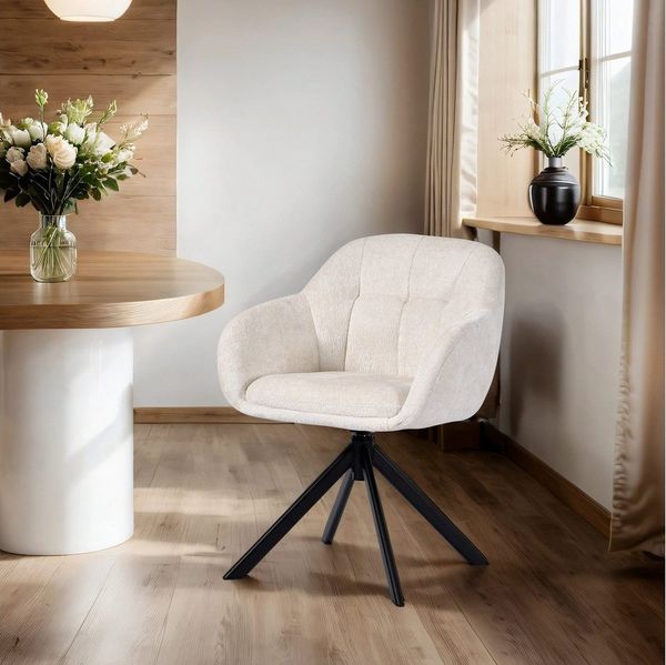 Duhome Loungesessel, Armlehnstuhl aus Chenille-Stoff, Schminktisch Stuhl 360° drehbar