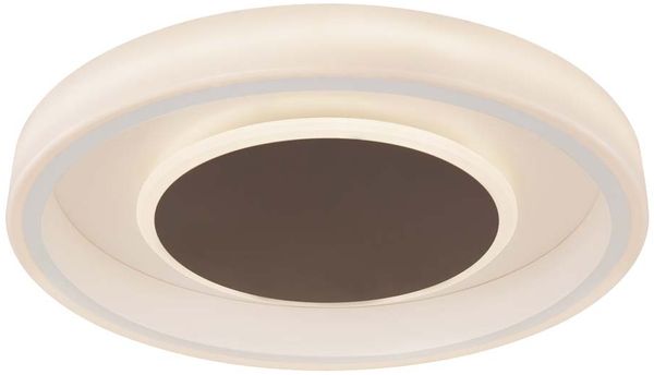 LED Deckenleuchte, weiß braun, dimmbar, Fernbedienung, 50 cm