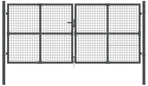 vidaXL Maschen-Gartentor Anthrazit 300x125 cm Verzinkter Stahl 154530 Bild 4