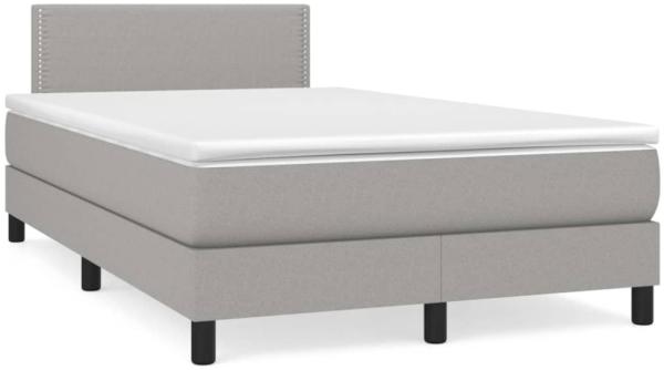 vidaXL Boxspringbett mit Matratze Hellgrau 120x190 cm Stoff 3269716