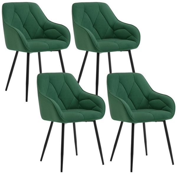 Woltu 4-Fußstuhl (Set, 4 St), Esszimmerstühle ergonomischer aus Samt