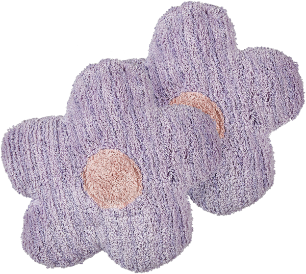 Kissen 2er Set SORREL Baumwolle 30 x 30 cm Blumenmuster Violett