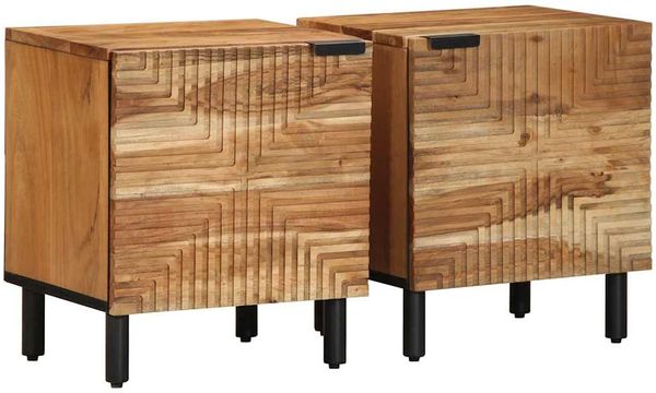 vidaXL Nachttische 2 Stk. 40x33x46 cm Massivholz Akazie 4017753
