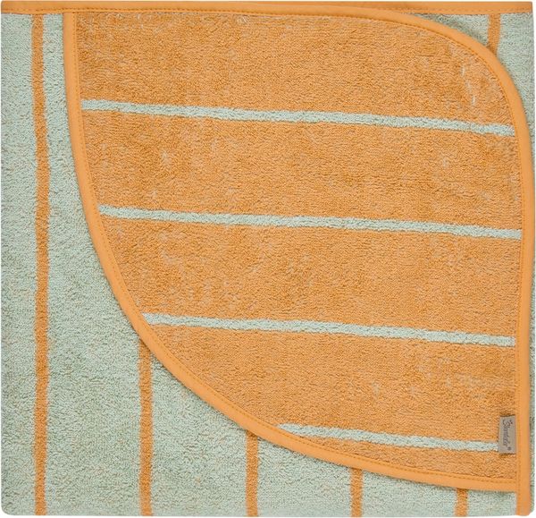 Sterntaler Kapuzenbadetuch Bär Bo, Baby-Badetuch mit Kapuze, saugfähige Baumwolle, Streifen-Applikation, weich und pflegeleicht, 100×100×0,5 cm, mintgrün