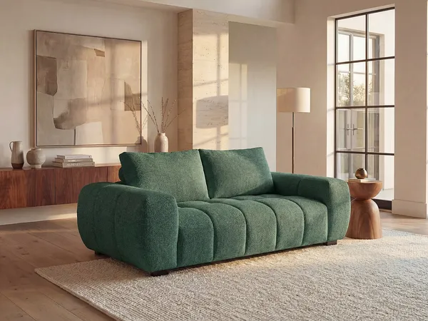 Vente-unique - BERENIA Sofa Stoff Grün - B 105 cm x H 81 cm x L 196 cm
