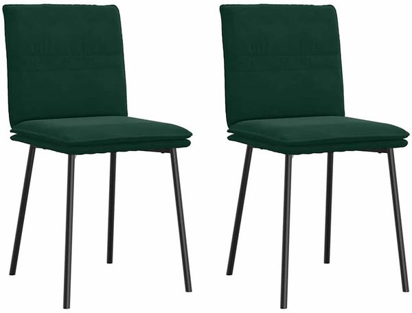 vidaXL Esszimmerstühle 2 Stk. Dunkelgrün Samt 4101246