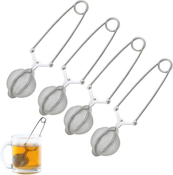 FELIXLEO Teesieb 4 Stück Teesieb Edelstahl Tee Ei Zange für losen Tee Tasse, (1-St)