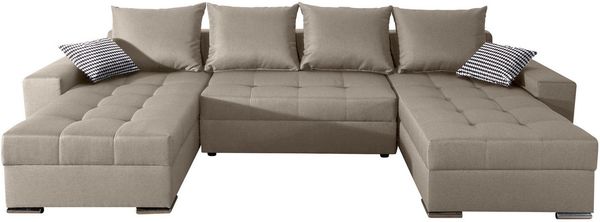 COLLECTION AB Wohnlandschaft Josy XL U-Form, Breite: 313 cm, Bettfunktion, Bettkasten & 2 Zierkissen, Federkern