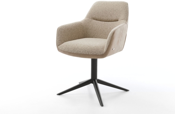 Drehstuhl Pejo-Flex Materialmix Schlamm Fußkreuz Schwarz 360° drehbar Wippfunktion Taschenfederkern