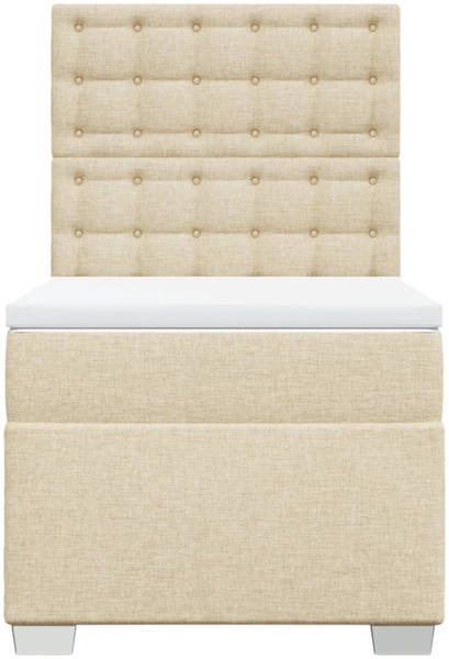 vidaXL Boxspringbett mit Matratze Creme 90x190 cm Stoff 3292662 Bild 5