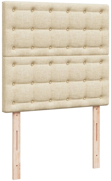 vidaXL Boxspringbett mit Matratze Creme 90x190 cm Stoff 3292662 Bild 6