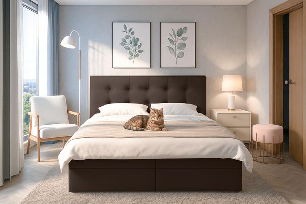 AX LIVING Belinai Bettkasten Boxspringbett 160 Bett Braun 165 x 208 cm