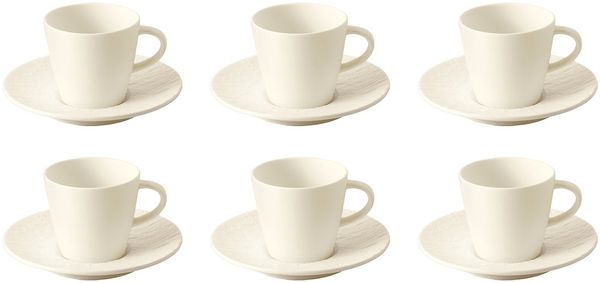Villeroy & Boch Manufacture Rock Espresso Set weiß 12-teilig