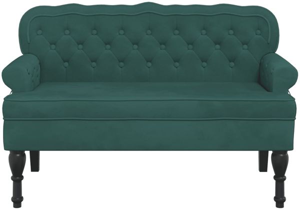 vidaXL Sitzbank mit Rückenlehne Dunkelgrün 119,5x64,5x75 cm Samt 372158 Bild 3