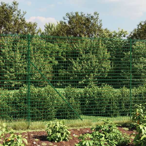vidaXL Maschendrahtzaun mit Bodenhülsen Grün 1,6x25 m 154108