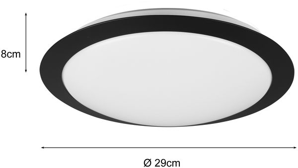LED Deckenleuchte 2er Set in Schwarz IP44 Badlampen, Ø 29cm Bild 4