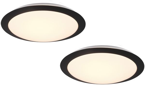 LED Deckenleuchte 2er Set in Schwarz IP44 Badlampen, Ø 29cm Bild 2
