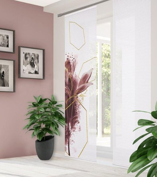 HOME in green Schiebegardine SIGNA (1 St), Paneelwagen, halbtransparent, DIGITALBEDRUCKT, BAMBUSOPTIK RECYCELT