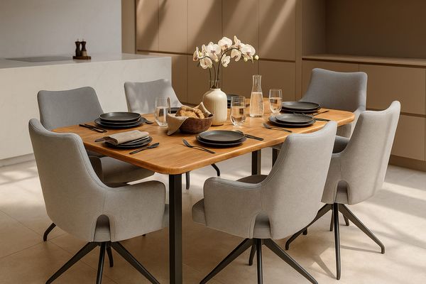 LC Home Essgruppe Livrono 5tlg. Esstisch Wildeiche