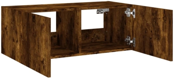 vidaXL TV-Wandschrank mit LED-Leuchten Räuchereiche 80x35x31 cm 837289 Bild 4