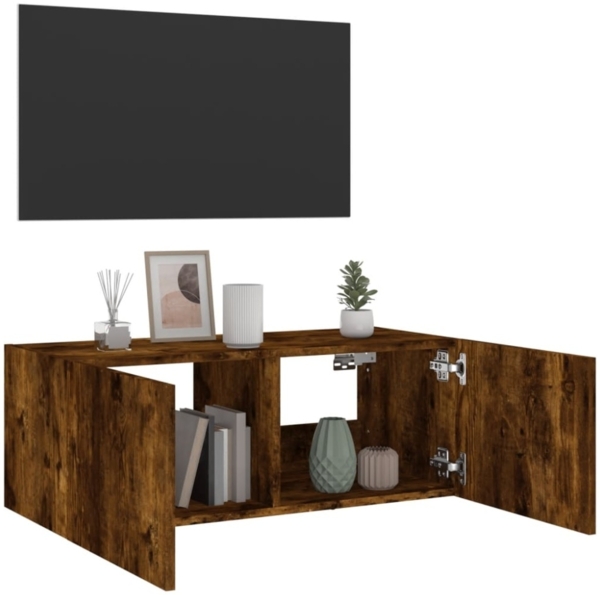 vidaXL TV-Wandschrank mit LED-Leuchten Räuchereiche 80x35x31 cm 837289 Bild 7