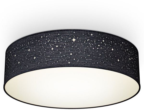 Deckenlampe Sternen-Licht Stoffleuchte Textil Kinderzimmer Schlafzimmer schwarz