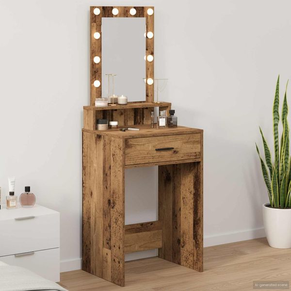vidaXL Schminktisch mit Speicher Braun 50 x 41 x 140 cm Holzwerkstoff 865161