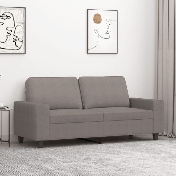 2-Sitzer Sofa, Couch Wohnzimmer Taupe 140 cm Stoff