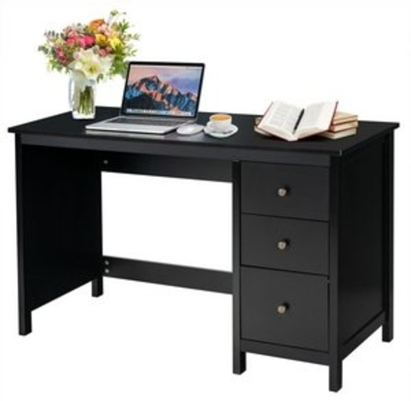 KOMFOTTEU Computertisch Schreibtisch, mit 3 Schubladen, 120 x 50 x 75 cm Bild 6