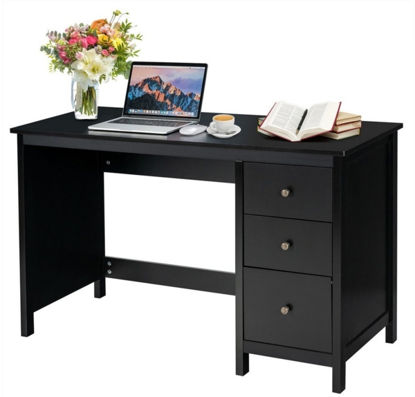 KOMFOTTEU Computertisch Schreibtisch, mit 3 Schubladen, 120 x 50 x 75 cm Bild 1