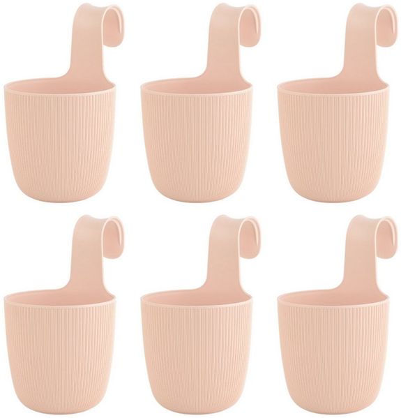 Engelland Blumentopf Blumentopf zum Hängen (Vorteils-Set, 6 St, Fassungsvermögen 2,3 Liter), UV-Beständig, Frostbeständig, Drainagesystem, ideal für Geländer/Zäune