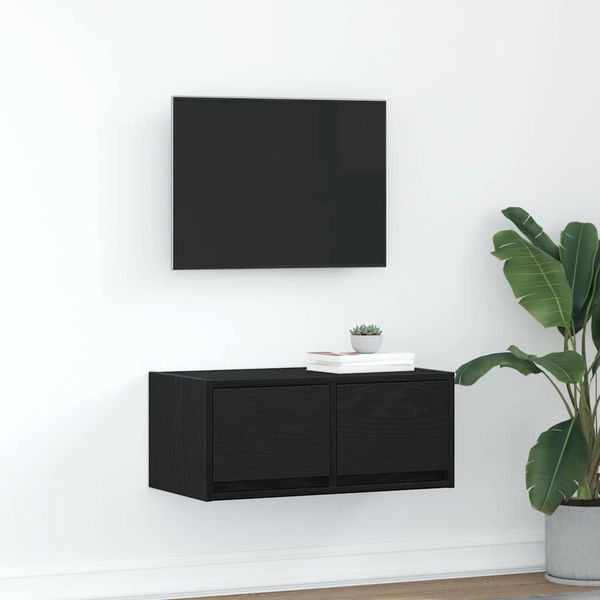 vidaXL TV-Schrank Schwarz Eichen-Optik 60x31x25,5 cm Holzwerkstoff 861492