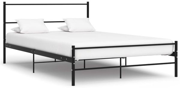 Bettgestell Schwarz Metall, 140 × 200 cm