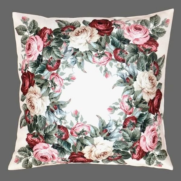 texpot Kissenhülle Kissenhülle 40 x 40 cm weiß bunt mit Rosen Frühling, (1 Stück)