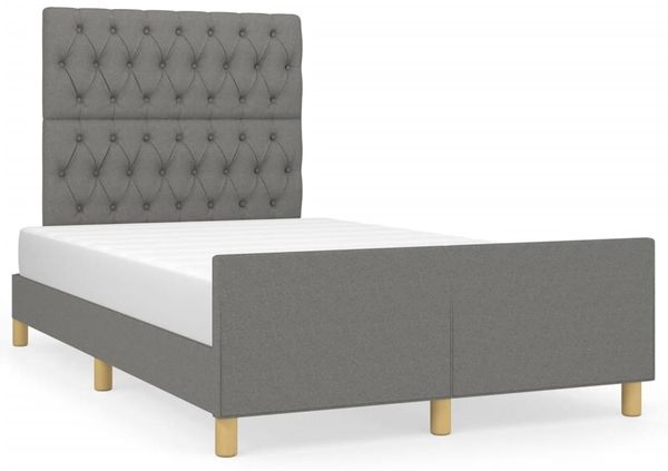 Einzelbettgestell Design für Erwachsene ohne Matratze Dunkelgrau 120x190 cm Stoff d4592e
