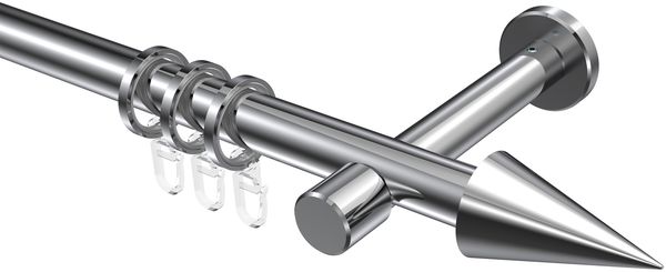 Gardinenstangen-Set Prestige Savio 100 cm, 1-läufig, 20 mm Ø Chrom