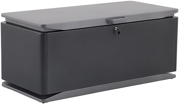 ELEGANO Gartenbox 60x132, Iron Grey / Grafit, Abschließbar, inkl. Einlegekörbe, Aluminium