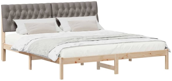 vidaXL Bettgestell mit gepolstertem Kopfteil Braun 180 x 200 cm 3394386 Bild 2