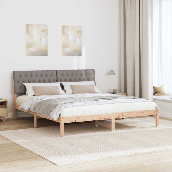vidaXL Bettgestell mit gepolstertem Kopfteil Braun 180 x 200 cm 3394386 Bild 3