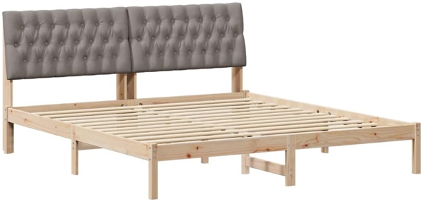 vidaXL Bettgestell mit gepolstertem Kopfteil Braun 180 x 200 cm 3394386 Bild 1