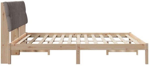 vidaXL Bettgestell mit gepolstertem Kopfteil Braun 180 x 200 cm 3394386 Bild 5
