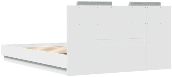 vidaXL Bettgestell mit Kopfteil Weiß 150x200 cm Holzwerkstoff 3209912 Bild 2