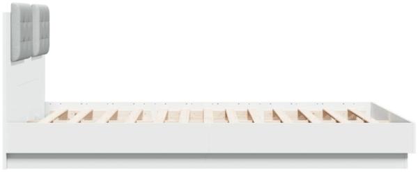 vidaXL Bettgestell mit Kopfteil Weiß 150x200 cm Holzwerkstoff 3209912 Bild 4