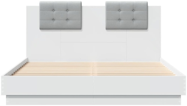 vidaXL Bettgestell mit Kopfteil Weiß 150x200 cm Holzwerkstoff 3209912 Bild 7