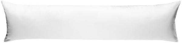 Mako Satin Seitenschläferkissen Bezug uni / einfarbig weiß 40x200 cm