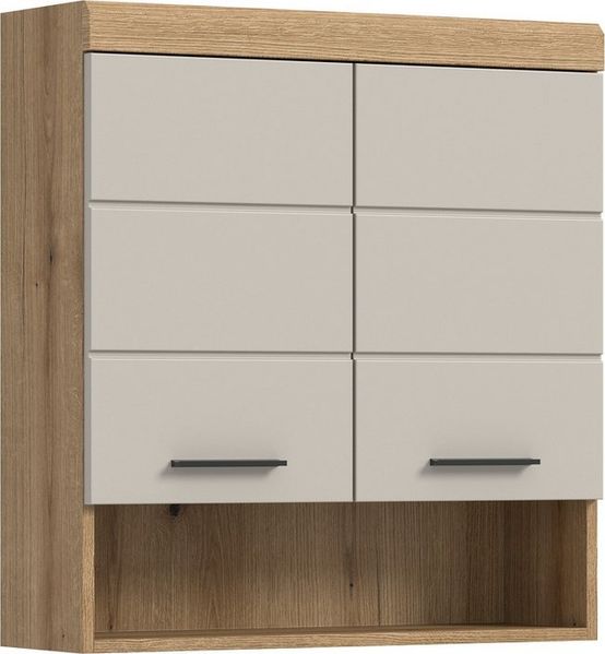 furnling Hängeschrank Scott 2 Türen, 1 offenes Fach, Stauraum, Badmöbel, Badschrank, 74 cm breit