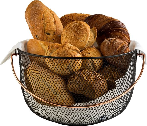 APS Brotkorb, Metall, (1-tlg), (Obstkorb), Griff in Kupferoptik, Ø 30 cm