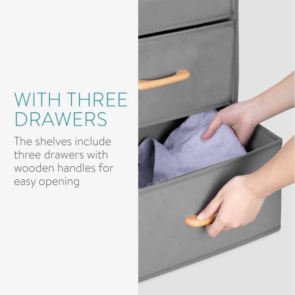 Navaris Hängeregal Hängeregal mit 6 Fächern 35x30x108cm - platzsparende Hängeaufbewahrung, 1-tlg. Bild 2