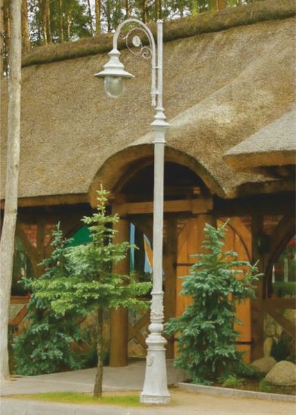 Casa Padrino Jugendstil Straßenlaterne / Gartenlaterne Weiß - Außenbeleuchtung